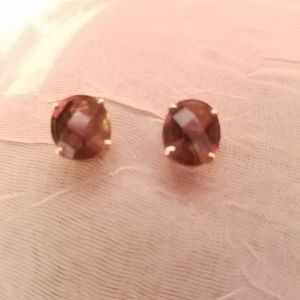 10kt YG Smoke Topaz Pierced Earrings